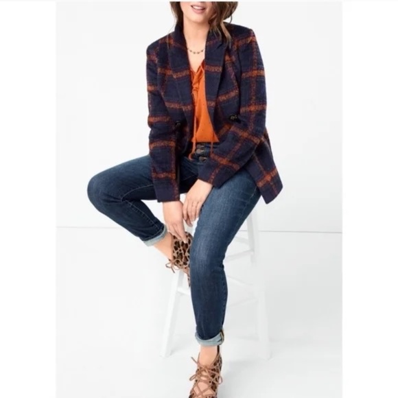 Cabi Jackets & Blazers - Cabi Checkmate Jacket Medium Style 3736 Navy/Orange